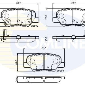 Placute frana MITSUBISHI ASX (GA_W_) 2.2 DI-D 4WD (GA8W) diesel 150 cai COMLINE CBP32238