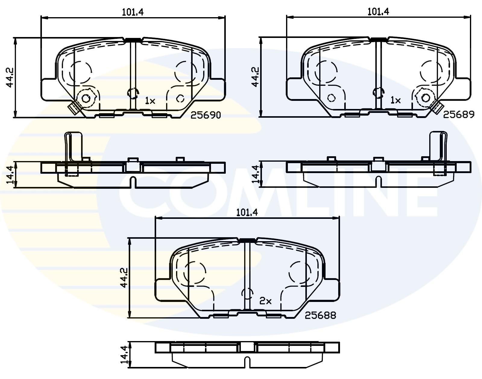 Placute frana MITSUBISHI OUTLANDER III (GG_W, GF_W, ZJ, ZL, ZK) 2.2 Di-D 4WD diesel 165 cai COMLINE CBP32238