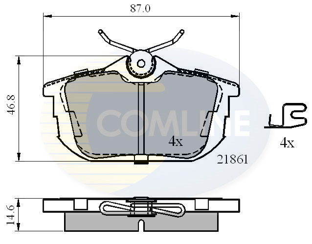 Placute frana MITSUBISHI COLT VI (Z3_A, Z2_A) 1.3 (Z21A) benzina 92 cai COMLINE CBP3945