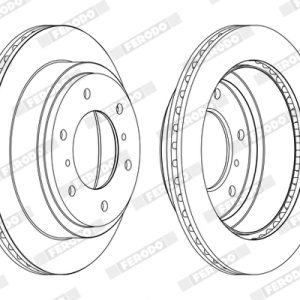 Disc frana MITSUBISHI PAJERO CLASSIC (V2_W, V6_W, V7_W) 2.5 TD (V24W) diesel 115 cai FERODO DDF1385C