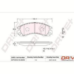 Placute frana MITSUBISHI OUTLANDER I (CU_W) 2.0 4WD (CU2W) benzina 136 cai DRIVE DP1010.10.0009