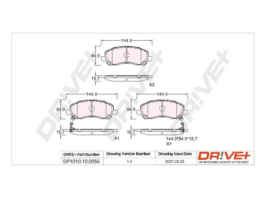 Placute frana MITSUBISHI LANCER VIII Sportback (CX_A) 1.8 DI-D (CX9A) diesel 150 cai DRIVE DP1010.10.0056