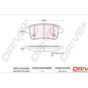 Placute frana MITSUBISHI COLT VII hatchback (VB_) 1.6 Hybrid (VBEH6) benzina/elector 143 cai DRIVE DP1010.10.0390