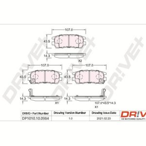 Placute frana MITSUBISHI L400 bus (PD_W, PC_W, PA_V, PB_V, PA_W) 2.4 i 4WD (PD4V/W) benzina 132 cai DRIVE DP1010.10.0984