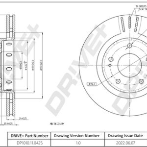 Disc frana MITSUBISHI OUTLANDER II (CW_W) 2.4 4WD (CW5W) benzina 170 cai DRIVE DP1010.11.0425