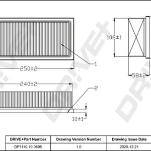 Filtru aer MITSUBISHI COLT CZC VI Cabriolet (RG) 1.5 (Z36A) benzina 109 cai DRIVE DP1110.10.0695