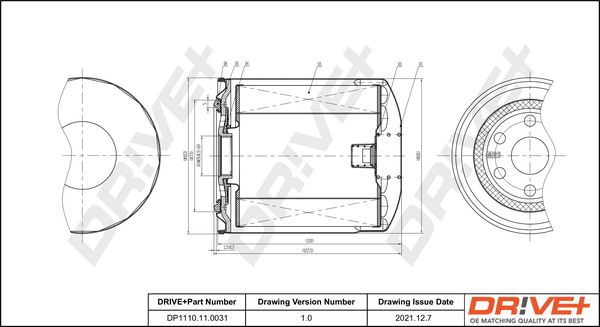 Filtru ulei MITSUBISHI L400 bus (PD_W, PC_W, PA_V, PB_V, PA_W) 2.5 TD (PA5V/W, PB5V) diesel 99 cai DRIVE DP1110.11.0031