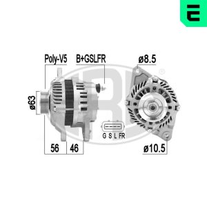 Alternator MITSUBISHI LANCER VIII Sportback (CX_A) 1.5 Bifuel Benzina/Autogaz (GPL) 109 cai ERA 209350A