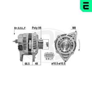 Alternator MITSUBISHI L200 / TRITON (KA_T, KB_T) 2.5 DI-D 4WD (KB4T) diesel 136 cai ERA 209645A