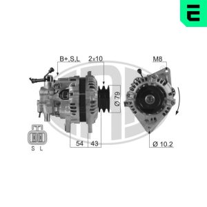 Alternator MITSUBISHI L 300 III bus (P0_W, P1_W, P2_W, P3_W) 2.5 TD 4WD (P25W, P35W) diesel 87 cai ERA 210274A