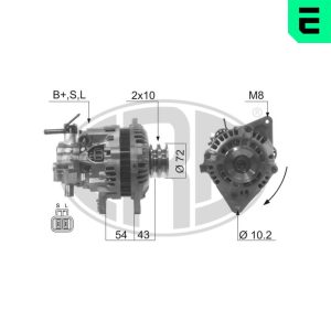 Alternator MITSUBISHI GALANT VIII combi (EA_, EC_) 2.5 V6 24V (EA5W) benzina 163 cai ERA 210595A