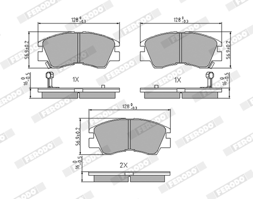 Placute frana MITSUBISHI L200 (K3_T, K2_T, K1_T, K0_T) 2.0 (K12T, K32T) benzina 102 cai FERODO FDB556
