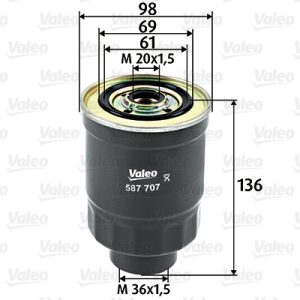 Filtru combustibil MITSUBISHI L 300 III caroserie (P0_V, P1_V, P2_V) 2.5 TD 4WD (P25V) diesel 87 cai VALEO 587707