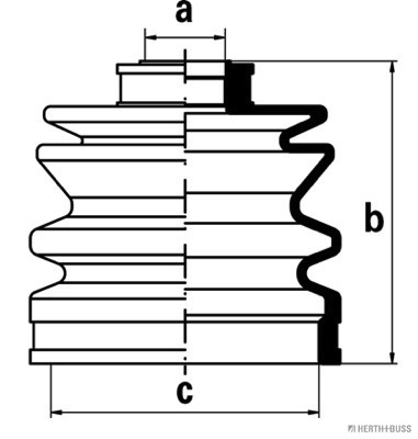 Ansamblu burduf articulatie planetara MITSUBISHI LANCER IV (C6_A, C7_A) 1.8 GLX Diesel (C64A) diesel 60 cai HERTH BUSS JAKOPARTS J2865001