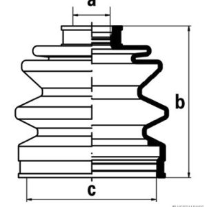 Ansamblu burduf articulatie planetara MITSUBISHI CORDIA (A21_A, AB, AC) 1.6 Turbo (A212A) benzina 114 cai HERTH BUSS JAKOPARTS J2865003