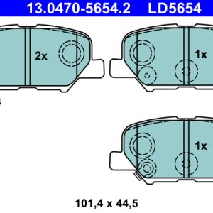 Placute frana MITSUBISHI ASX (GA_W_) 1.8 DI-D (GA6W) diesel 116 cai ATE 13.0470-5654.2