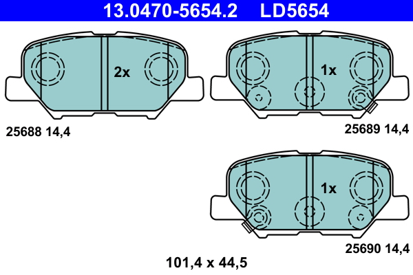 Placute frana MITSUBISHI ASX (GA_W_) 1.6 DI-D 4WD diesel 114 cai ATE 13.0470-5654.2