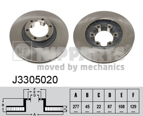 Disc frana MITSUBISHI L 300 III bus (P0_W, P1_W, P2_W, P3_W) 2.0 4WD (P23W, P03W, P13W) benzina 88 cai NIPPARTS J3305020