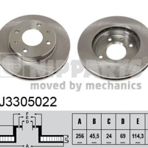 Disc frana MITSUBISHI GALANT VII limuzina (E5_A, E7_A, E8_A) 2.0 GLSTD (E57A) diesel 90 cai NIPPARTS J3305022
