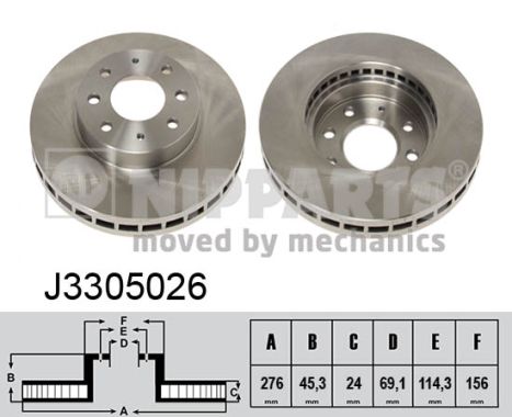 Disc frana MITSUBISHI GALANT VIII (EA_) 2.5 V6 24V (EA5A) benzina 163 cai NIPPARTS J3305026