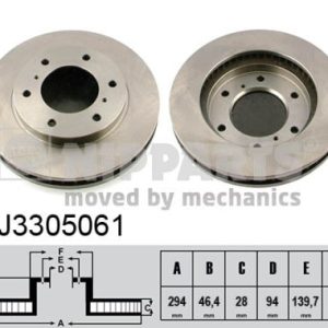 Disc frana MITSUBISHI L200 / TRITON (KJ_, KK_, KL_) 2.4 DI-D 4WD (KL1T) diesel 181 cai NIPPARTS J3305061