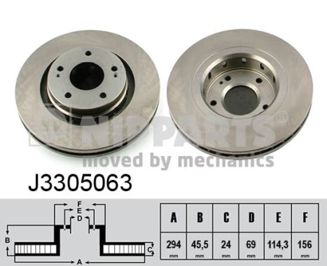 Disc frana MITSUBISHI OUTLANDER II (CW_W) 2.4 (CW5W) benzina 170 cai NIPPARTS J3305063