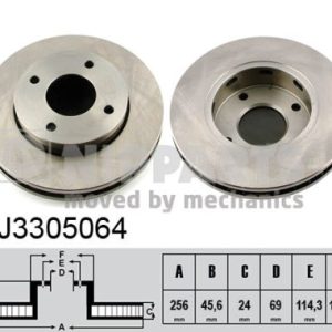 Disc frana MITSUBISHI COLT CZC VI Cabriolet (RG) 1.5 Turbo (Z37A) benzina 150 cai NIPPARTS J3305064