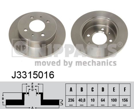 Disc frana MITSUBISHI LANCER V Station Wagon (CB_W, CD_W) 1.6 16V (CB4W) benzina 113 cai NIPPARTS J3315016