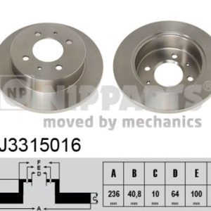 Disc frana MITSUBISHI CARISMA (DA_) 1.6 (DA1A) benzina 99 cai NIPPARTS J3315016