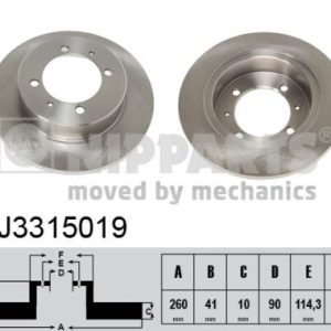 Disc frana MITSUBISHI CARISMA limuzina (DA_) 1.8 GDI (DA2A) benzina 122 cai NIPPARTS J3315019