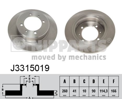 Disc frana MITSUBISHI CARISMA (DA_) 1.8 16V GDI (DA2A) benzina 125 cai NIPPARTS J3315019
