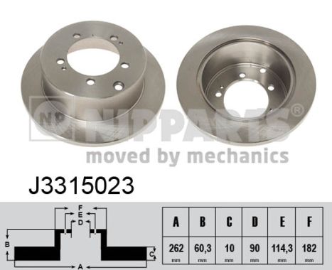 Disc frana MITSUBISHI OUTLANDER II (CW_W) 2.4 (CW5W) benzina 170 cai NIPPARTS J3315023