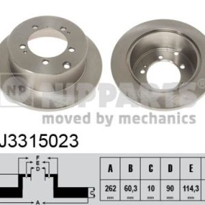 Disc frana MITSUBISHI LANCER VII (CS_A, CT_A) EVO IX (CT9A) benzina 290 cai NIPPARTS J3315023
