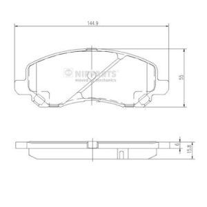 Placute frana MITSUBISHI LANCER VIII (CY_A, CZ_A) 1.8 Bifuel (CY3A, CY6A) Benzina/Autogaz (GPL) 143 cai NIPPARTS J3605046