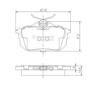 Placute frana MITSUBISHI COLT VI (Z3_A, Z2_A) 1.5 CZT (Z37A) benzina 150 cai NIPPARTS J3615012
