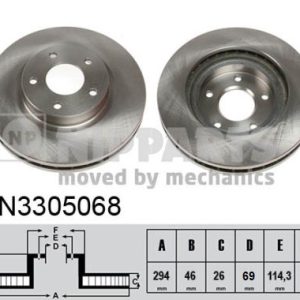 Disc frana MITSUBISHI ASX (GA_W_) 1.6 MIVEC (GA1W) benzina 116 cai NIPPARTS N3305068