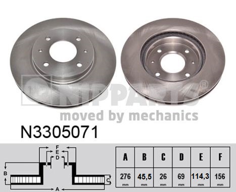 Disc frana MITSUBISHI LANCER VII combi (CS_W, CT_W) 2.0 (CS9W) benzina 135 cai NIPPARTS N3305071