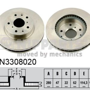 Disc frana MITSUBISHI L 300 III bus (P0_W, P1_W, P2_W, P3_W) 2.4 4WD (P24W) benzina 112 cai NIPPARTS N3308020