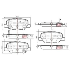 Placute frana MITSUBISHI ASX (GA_W_) 1.6 DI-D diesel 114 cai NIPPARTS N3615017