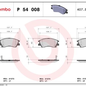 Placute frana MITSUBISHI L200 (K3_T, K2_T, K1_T, K0_T) 2.6 4WD (K33T) benzina 103 cai BREMBO P 54 008