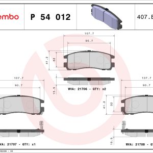 Placute frana MITSUBISHI GALANT VIII (EA_) 2.5 Type S (EC5A) benzina 205 cai BREMBO P 54 012