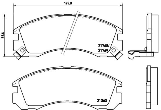 Placute frana MITSUBISHI L200 (K7_T, K6_T, K5_T) 2.5 D 4WD diesel 75 cai BREMBO P 54 017X