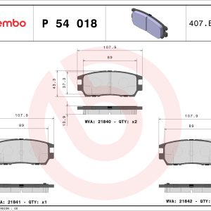 Placute frana MITSUBISHI PAJERO CLASSIC (V2_W, V6_W, V7_W) 3.2 DI-D (V68W, V78W) diesel 170 cai BREMBO P 54 018