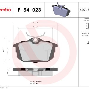 Placute frana MITSUBISHI CARISMA (DA_) 1.6 (DA1A) benzina 90 cai BREMBO P 54 023