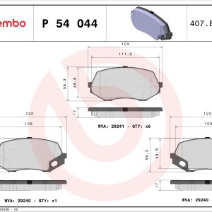 Placute frana MITSUBISHI Canter (FB7, FB8, FE7, FE8) VII Canter 84 diesel 143 cai BREMBO P 54 044