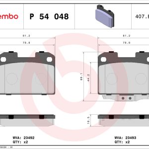 Placute frana MITSUBISHI 3000 GT cupe (Z1_A) 3.0 Turbo 4WD (Z16A) benzina 286 cai BREMBO P 54 048
