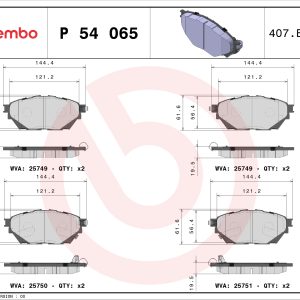 Placute frana MITSUBISHI Canter (FE5, FE6) VI FE150G2, FE150J1 diesel 148 cai BREMBO P 54 065
