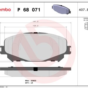 Placute frana MITSUBISHI ASX (VSX_, VSE_) 1.6 PHEV (VSEP6) benzina/elector 159 cai BREMBO P 68 071