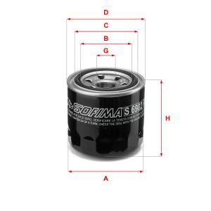Filtru ulei MITSUBISHI L 300 III bus (P0_W, P1_W, P2_W, P3_W) 2.0 4WD (P23W, P03W, P13W) benzina 90 cai SOFIMA S 6902 R