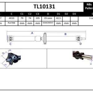 Ax cardanic antrenarea arborelui MITSUBISHI L200 / TRITON (KA_T, KB_T) 2.5 DI-D (KA4T) diesel 128 cai EAI TL10131